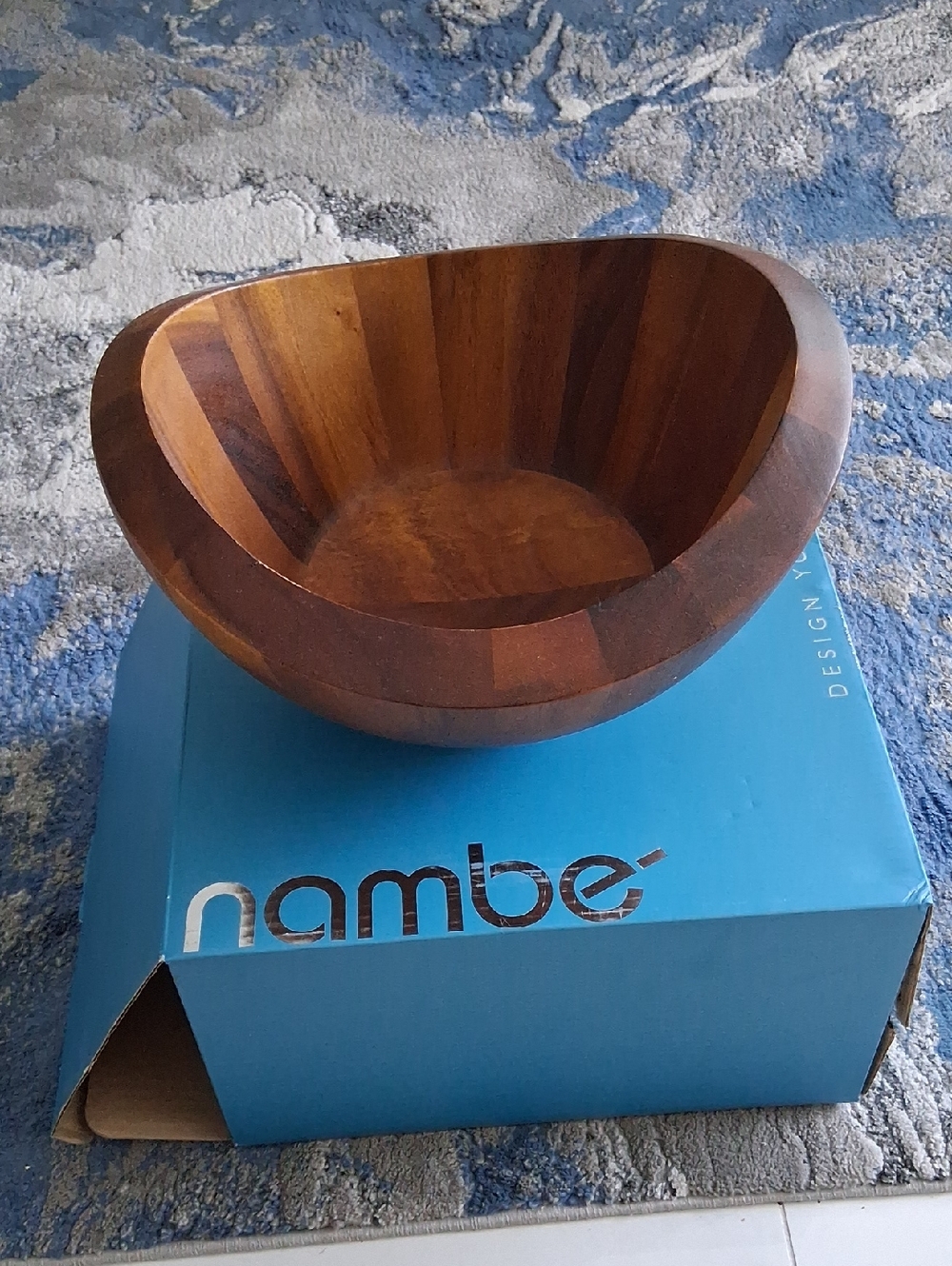 Nambe Wooden Serving Bowl in Rich Brown